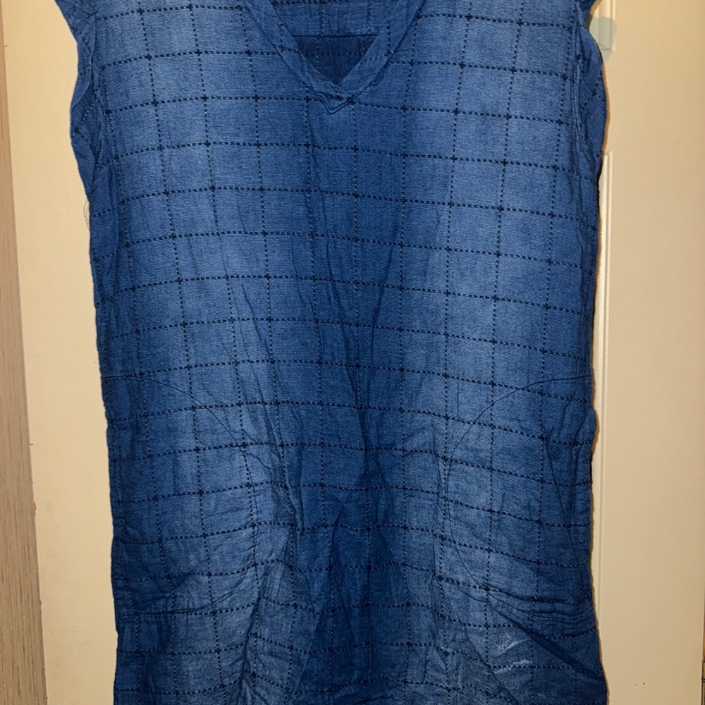 C&C California Navy Textured Jean Dress